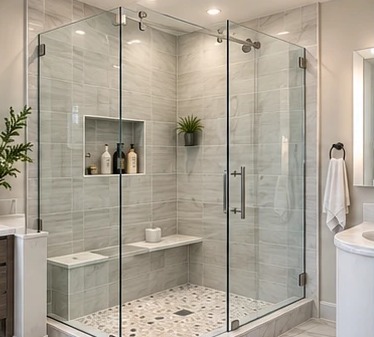 Glass enclosure with crisp lines and even gaps